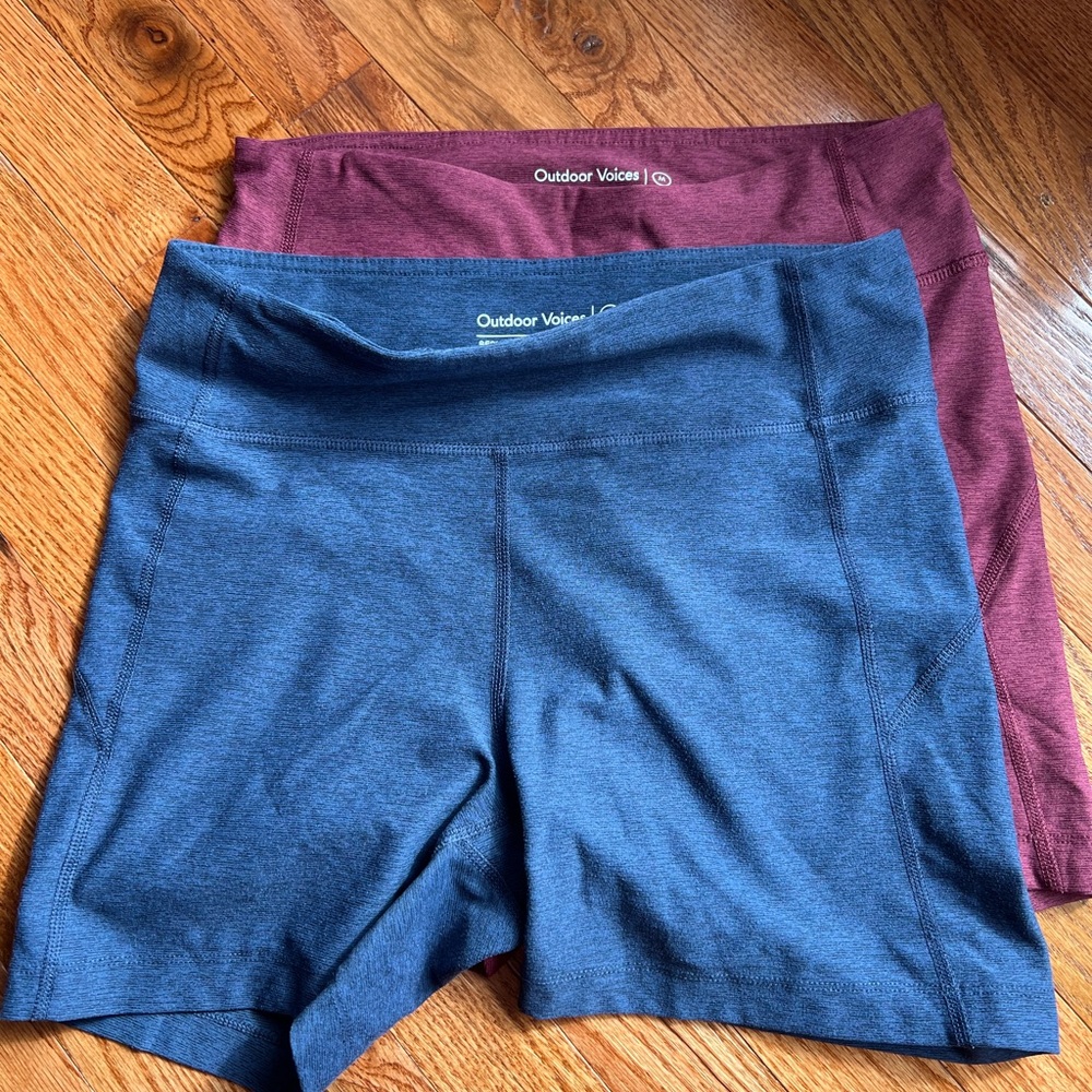 Outdoor Voices Navy and Burgundy Shorts Duo